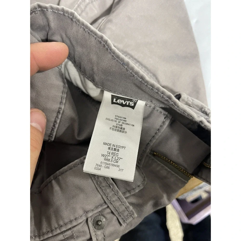 Levis Boys 511 Slim Straight Leg Gray Jeans Size 14 Reg 27x27